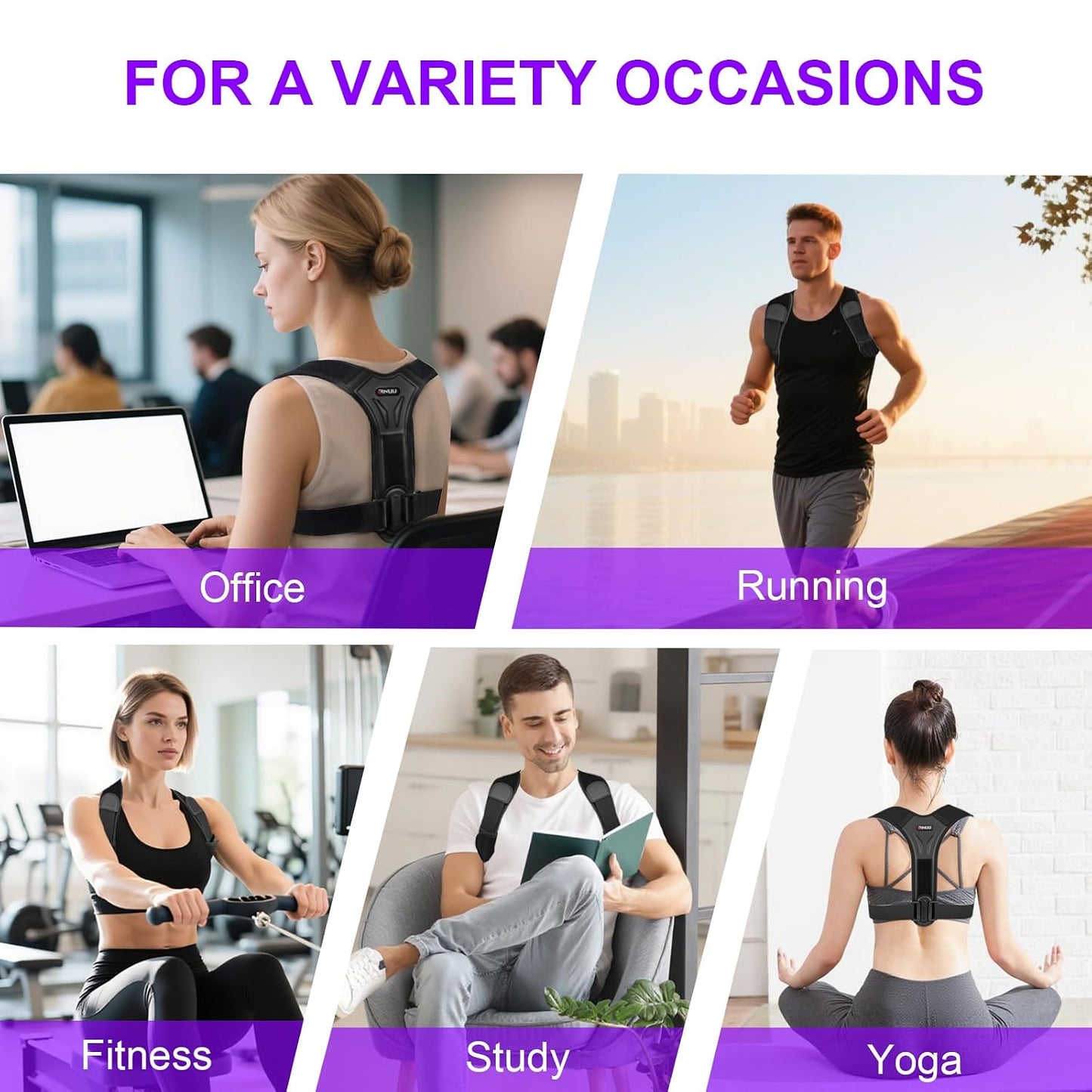 Posture Corrector for Women and Men, Upgraded Comfortable Upper Back Brace with Shoulder Pads & 3D Pad, Adjustable Back Straightener Support for Back, Shoulder and Neck (Black-M)