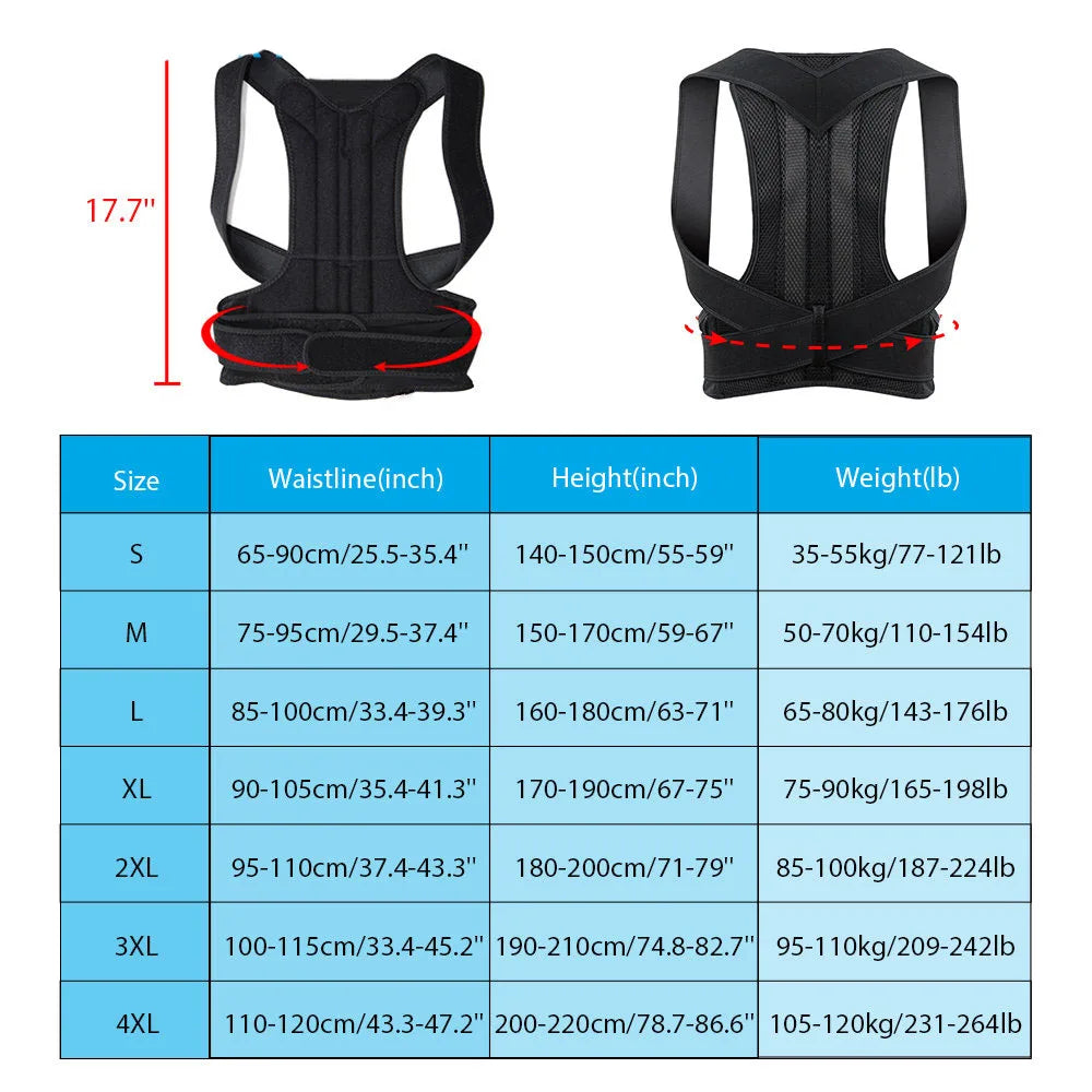 Transform Your Posture with the Adjustable Scoliosis Support Corset Back Brace – Comfortable Lumbar Support for Adults