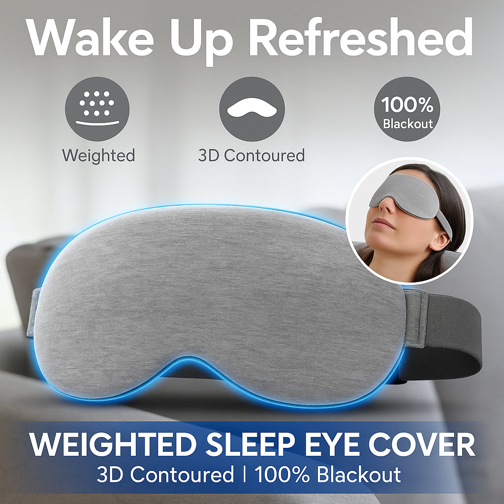 Weighted Sleep Eye Mask 3D Contoured Blackout for Lash Extensions Travel Gray