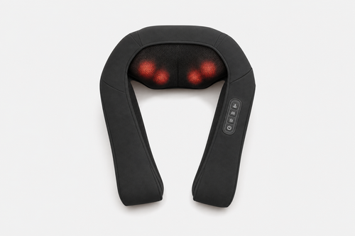 Sereva Heated Shiatsu Neck and Shoulder Massager in black
